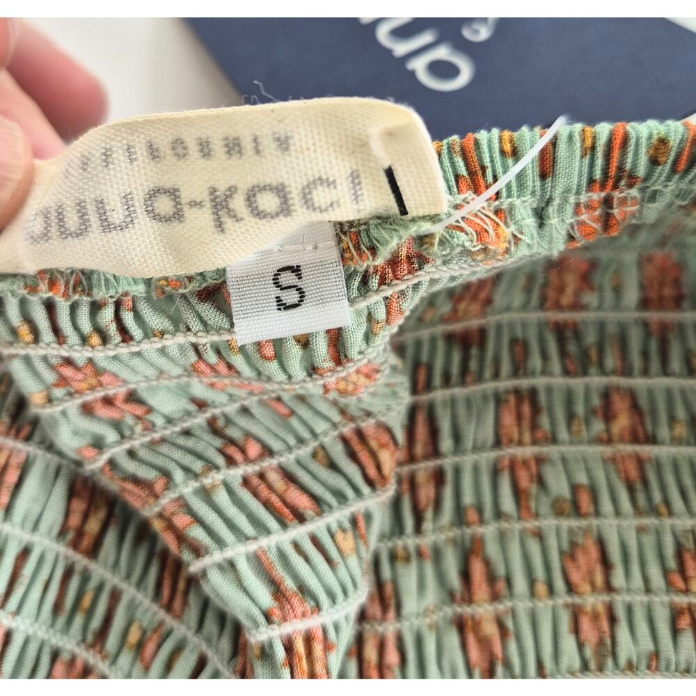 Anna Kaci Maxi Dress Small Mixed Print Tiered Smocked Cottagecore Boho NWT - Picture 6 of 12